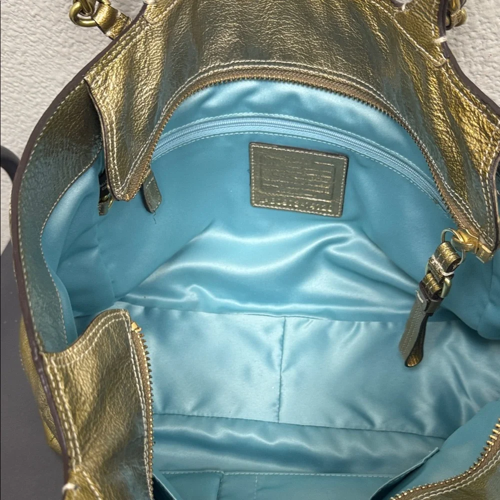 Coach Metallic Gold/Silver Tote Bag- EUC